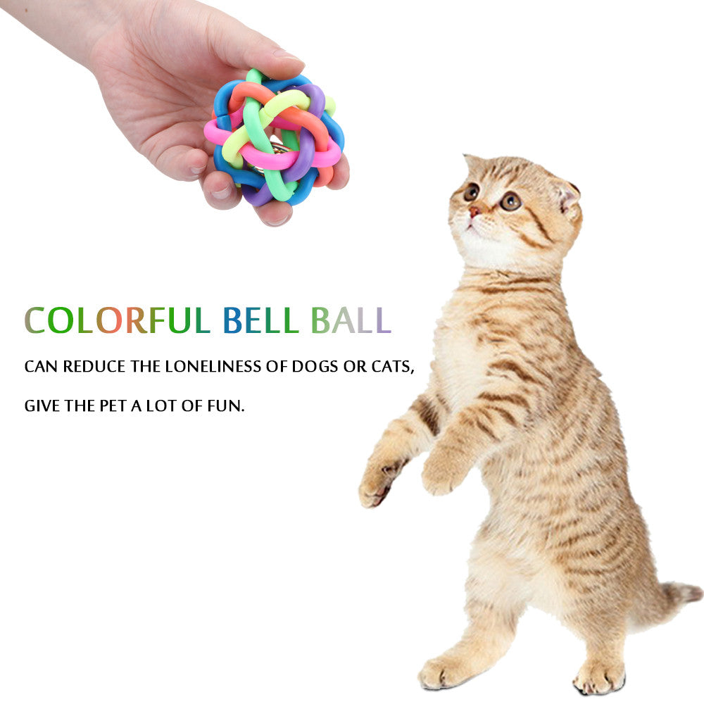 Colorful Toy Rubber Ball With Interactive Bell for Cats And Dogs