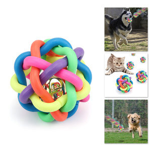 Colorful Toy Rubber Ball With Interactive Bell for Cats And Dogs