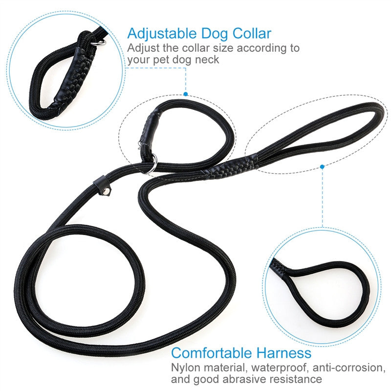 Adjustable Traction Rope Slip Lead And Collar Combination