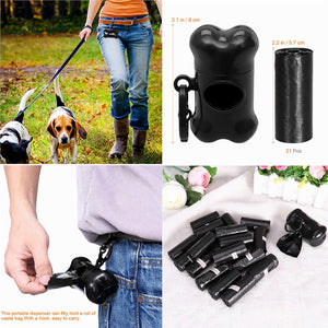 Convenient Poop Bag Dispenser With Waist Or Leash Clip And 21 Refill Rolls