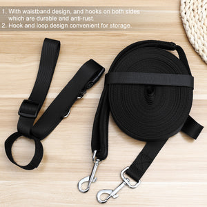 Super Long 49 Feet Dog Leash with Waist Belt And Organizer Bag