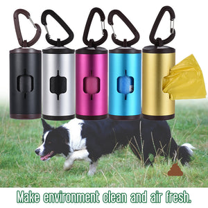 Fashionable And Durable Aluminum Poop Bag Dispenser With 15 Waste Bags