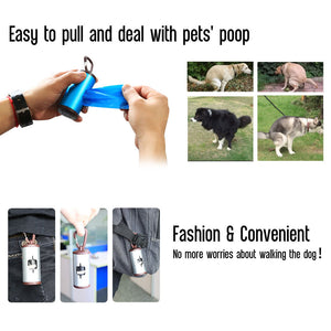 Fashionable And Durable Aluminum Poop Bag Dispenser With 15 Waste Bags