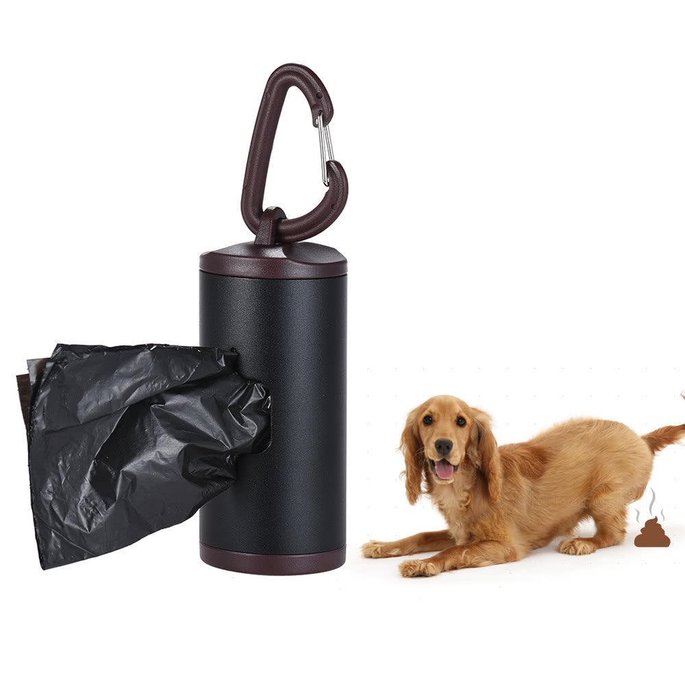 Fashionable And Durable Aluminum Poop Bag Dispenser With 15 Waste Bags