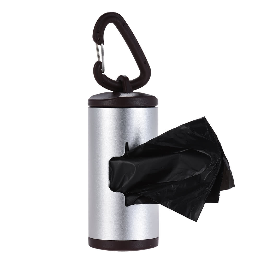 Fashionable And Durable Aluminum Poop Bag Dispenser With 15 Waste Bags