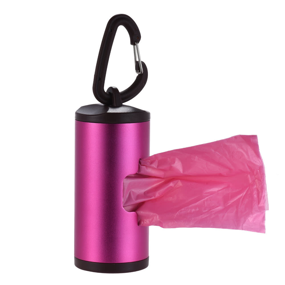 Fashionable And Durable Aluminum Poop Bag Dispenser With 15 Waste Bags